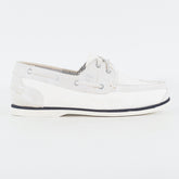 Womens Timberland Amherst 24674 Bright White Leather Lace Up Casual Boat Shoes